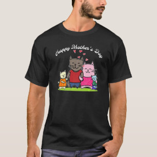 Camiseta Gatos Fofos Feliz Dia das Mães Festa