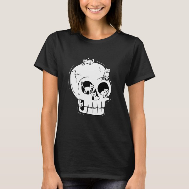 Camiseta Gatos Fofos na Caveira (Frente)
