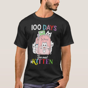 Camiseta Gatos Fofos na Mochila 100 Dias Você Deve Ser um G