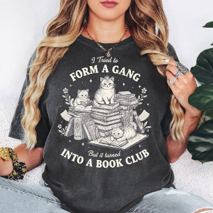 Camiseta Gatos Formaram um Clube do Livro Design Divertido