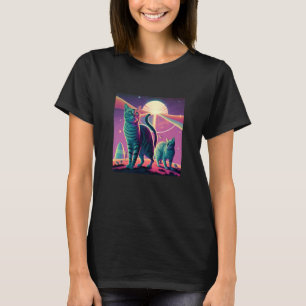 Camiseta Gatos Galáxicos Gato OVNI Gato No Espaço  3