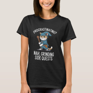 Camiseta Gatos Gamer Missão Secundária Procrastinando Table
