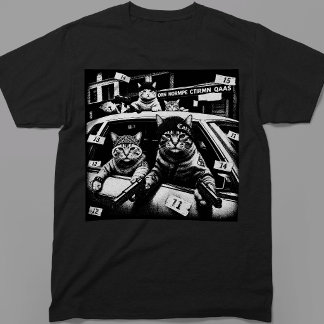 Camiseta Gatos Gângster da Vida de Bandido Engraçados