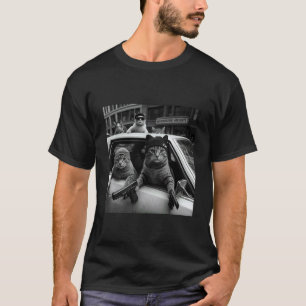 Camiseta Gatos Gângster Divertidos Homens Mulheres Amantes