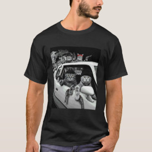 Camiseta Gatos Gangster Engraçados Desenho de Rua
