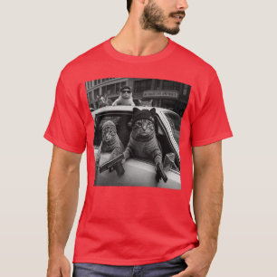 Camiseta Gatos Gângster Engraçados Homens Mulheres Amante G