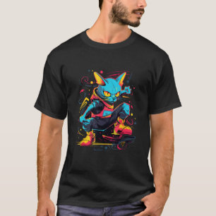 Camiseta Gatos, Gatinhos, e Arte Urbana Estilo Arte de Rua