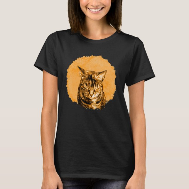 Camiseta gatos gatinhos miando tigre popart 1 (Frente)