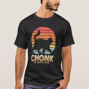 Camiseta Gatos Gordos Engraçados Piada Gato Chonk Oh Senhor