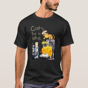 Camiseta Gatos Gostam de Assar Gato Padeiro Chef de