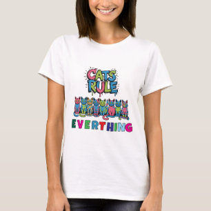 Camiseta Gatos governam tudo engraçadoT-Shirt