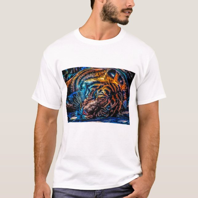 Camiseta gatos grandes das cores de alta qualidade da (Frente)
