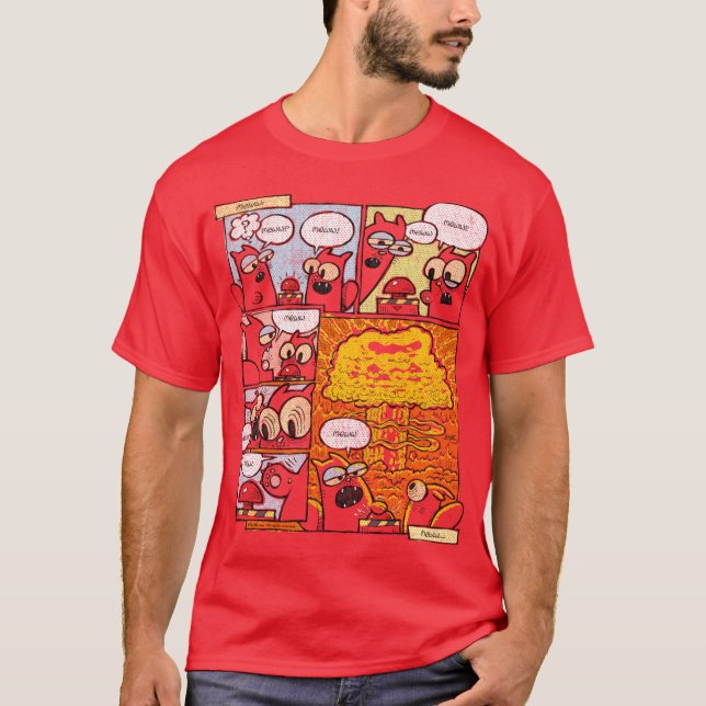 Camiseta Gatos Gritantes Botões Comikhe Meww amigo menino (Frente)