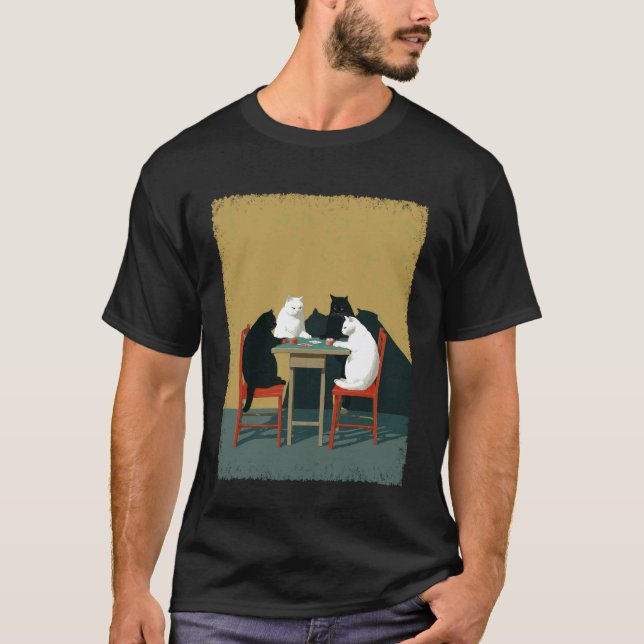 Camiseta Gatos Jogadores de Pôquer (Frente)