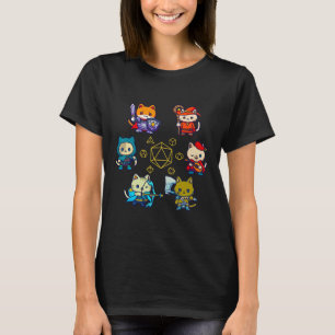 Camiseta Gatos Jogadores De Rpg Dados D20 Gato Nerdy Geek H
