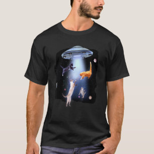 Camiseta Gatos Jogando No Espaço Ufo