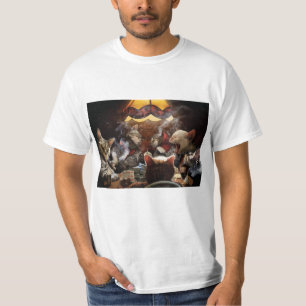 Camiseta Gatos jogando pôquer