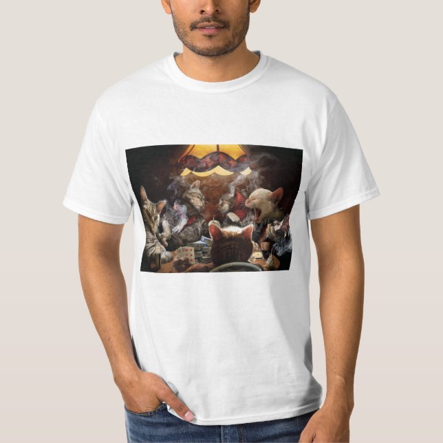 Camiseta Gatos jogando pôquer (Frente)