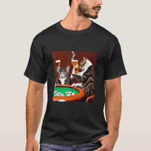 Camiseta Gatos Jogando Pôquer Kitten Bonitinho e Divertido