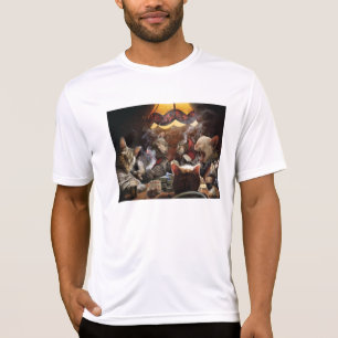 Camiseta Gatos jogando travesseiro decorativo de pôquer