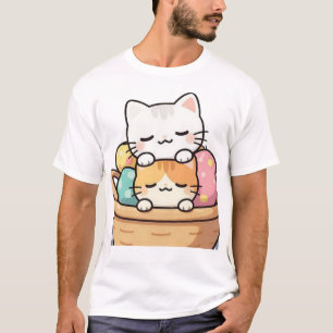 Camiseta Gatos Kawaii Fofo Sorvete Ilustração