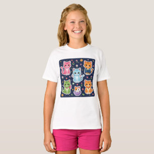 Camiseta Gatos Kawaii Fofos Presente de Gato Neko Engraçado