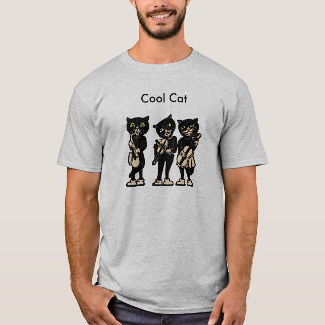 Camiseta Gatos legal de Vintagem Negra (Frente)