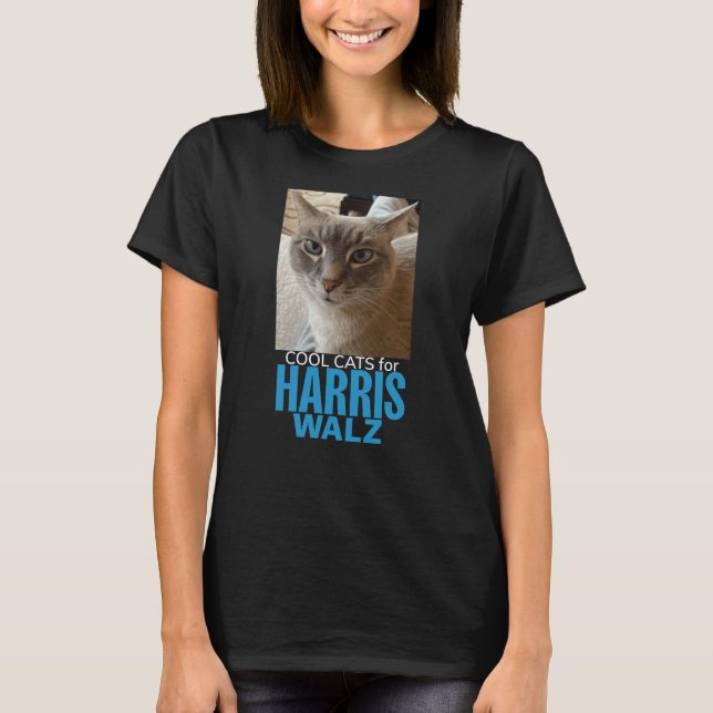 Camiseta Gatos legal para Harris/Walz - preto (Frente)