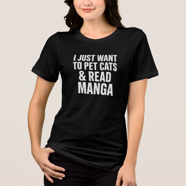 Camiseta Gatos & Leitura de Mangá (Frente)