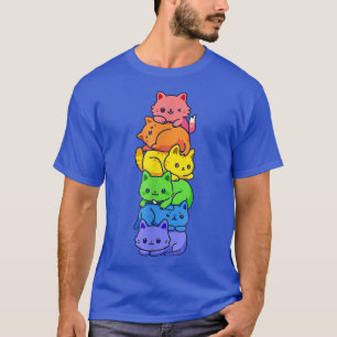 Camiseta Gatos LGBT Kawaii orgulho gay empilham Animes Boni