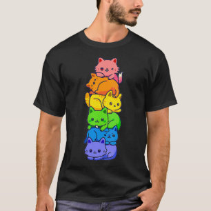 Camiseta Gatos LGBT Kawaii, Orgulho gay, Mulheres, Gatos