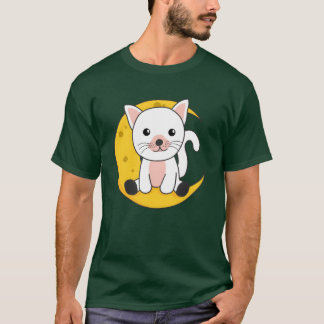 Camiseta Gatos Lunares Animais Fofos Para Amigos Da Noite