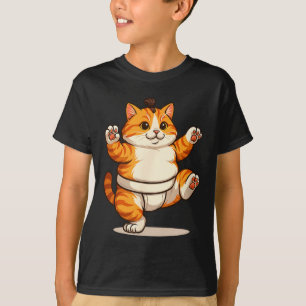 Camiseta Gatos Lutando Sumô Arte Marcial Lutador-Sumo