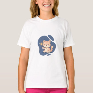 Camiseta Gatos Mágicos Brilhantes para Crianças