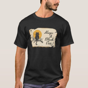 Camiseta Gatos Magos e Pretos Vintage Halloween Cute Hallow