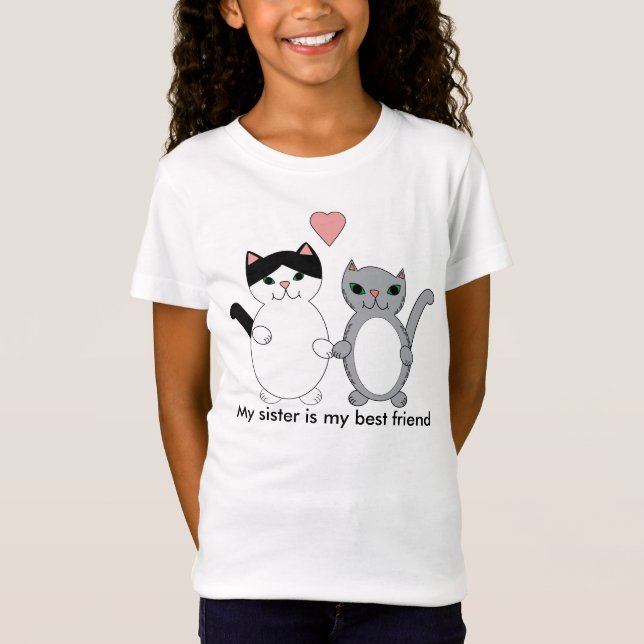 Camiseta Gatos Mais Amigos Da Irmã (Frente)