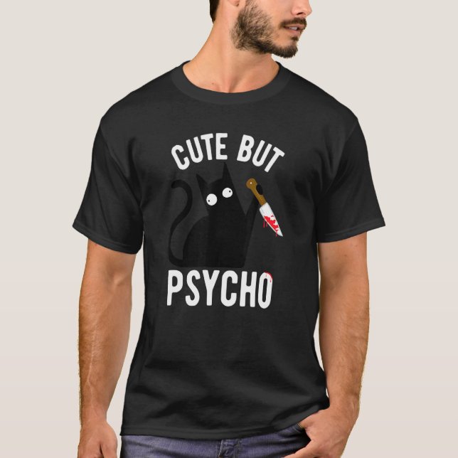 Camiseta Gatos Mas Gatinhos Psicóticos Gatos Mamãe Gata Pai (Frente)