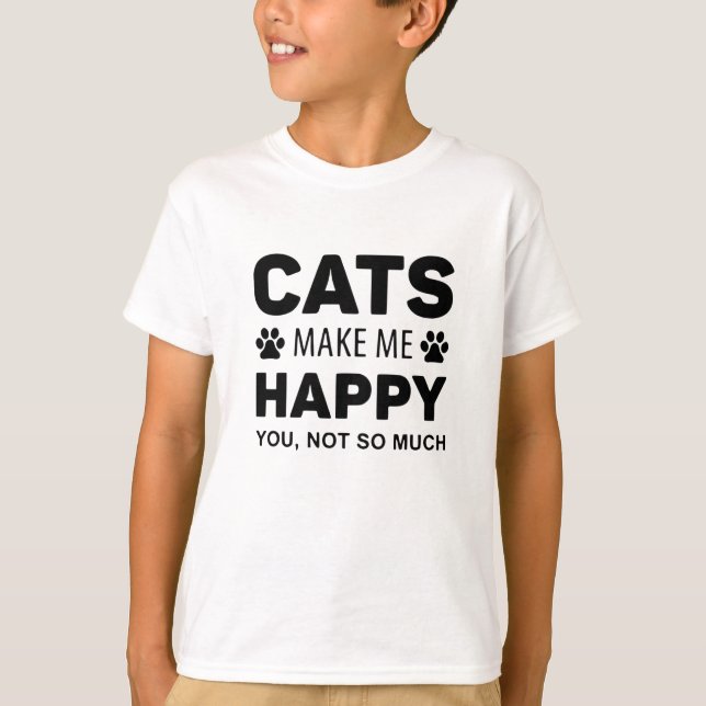 Camiseta Gatos me fazem feliz (Frente)