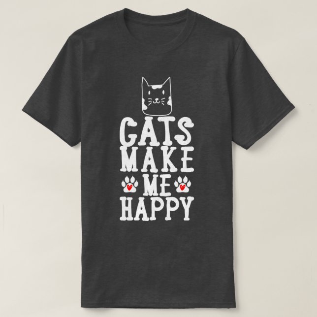 Camiseta Gatos Me Fazem Feliz (Frente do Design)