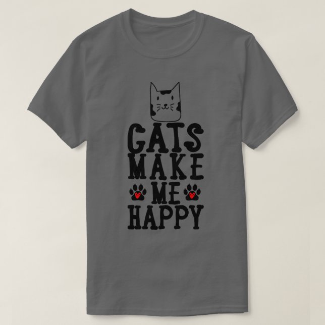 Camiseta Gatos Me Fazem Feliz1 (Frente do Design)
