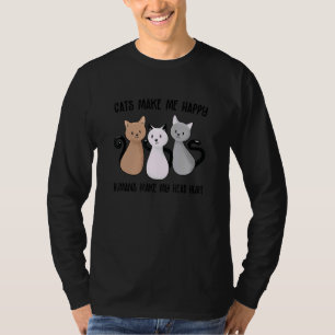Camiseta Gatos Me Fazem Feliz Humanos Fazem Meu Coração Doe
