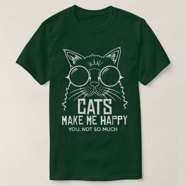Camiseta Gatos me fazem feliz você não (Frente do Design)