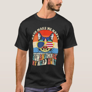 Camiseta Gatos Me Fazem Humanos Felizes Fazem Minha Cabeça