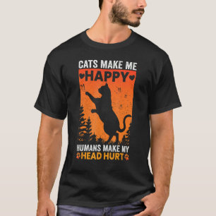 Camiseta Gatos Me Fazem Humanos Felizes Fazer Minha Cabeça