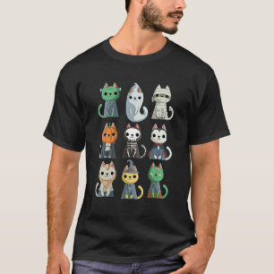 Camiseta Gatos Monstros Halloween Horror Meninos Meninas Cr