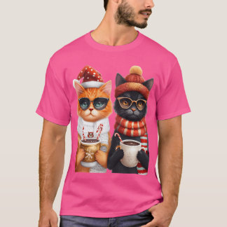 Camiseta Gatos Muito Festivos Vedados com Natal