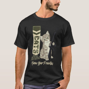 Camiseta Gatos & Munição Saiba Suas Prioridades Armas E Ga
