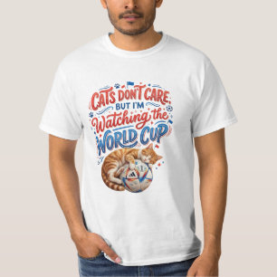 Camiseta Gatos Não Se Importam, Mas Estou Assistindo à Copa