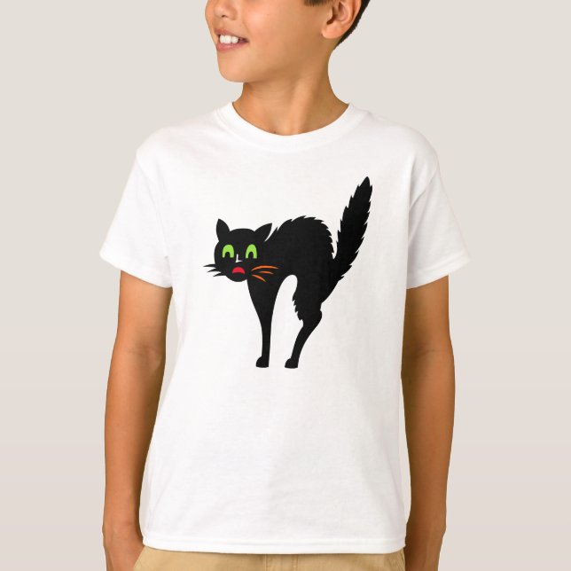 Camiseta Gatos Negros Brancos Malditos Trick Halloween Tric (Frente)