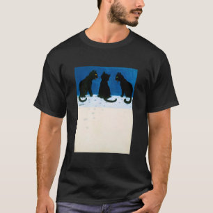 Camiseta Gatos Negros na Neve, Louis Wain